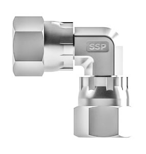 Part # JS6E, 90° Swivel Nut Elbow - SAE 37° Flared On SSP Corp.