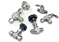 Metering valves, toggle valves and needle valves all stainless steel.