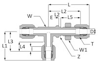 SAE Flareless Bulkhead Run Tee