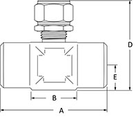 Lift check valve female NPT end connections line drawing.