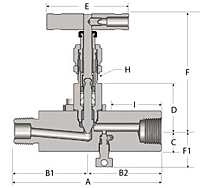 Block & Bleed valves LN Series SeriesV Line Drawing